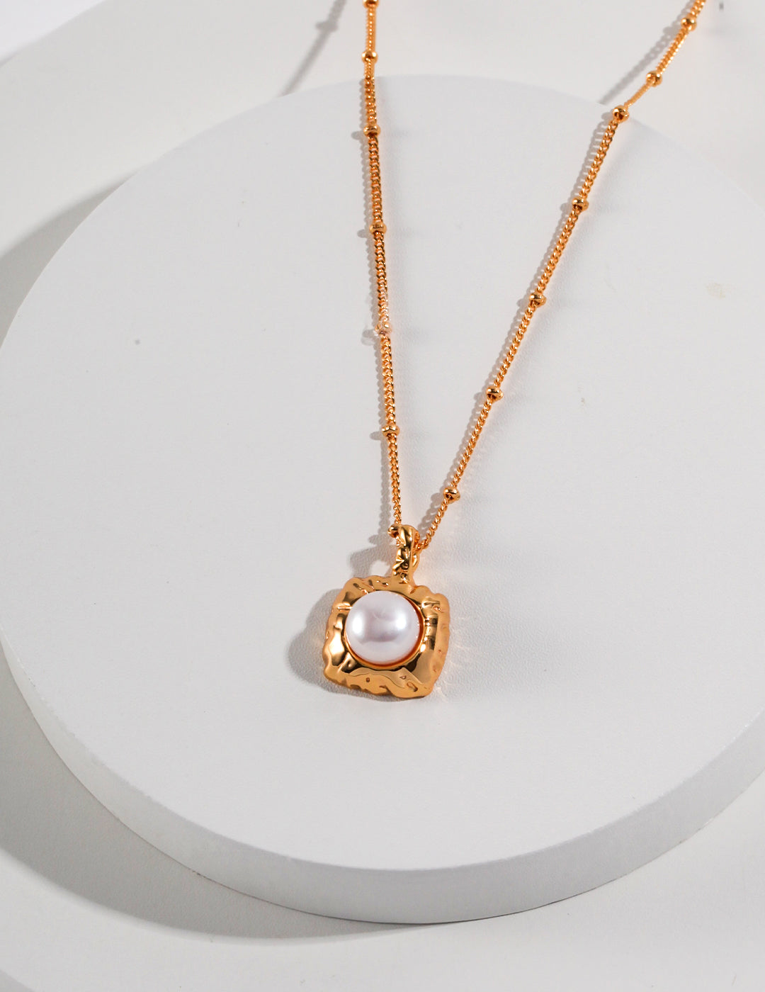 Hand-Carved Sterling Silver Pearl Necklace