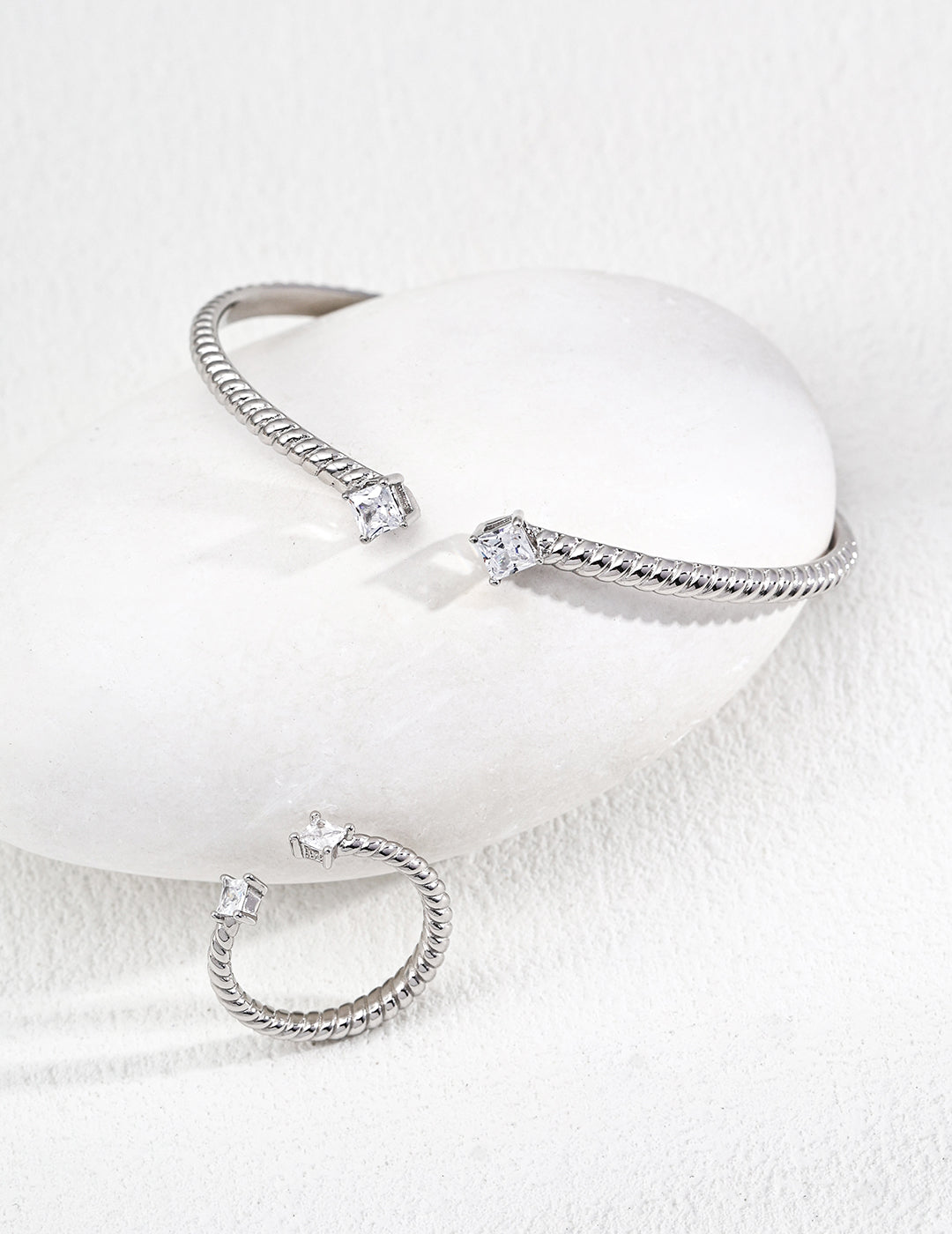 Adjustable S925 Sterling Silver Cubic Zirconia Bracelet