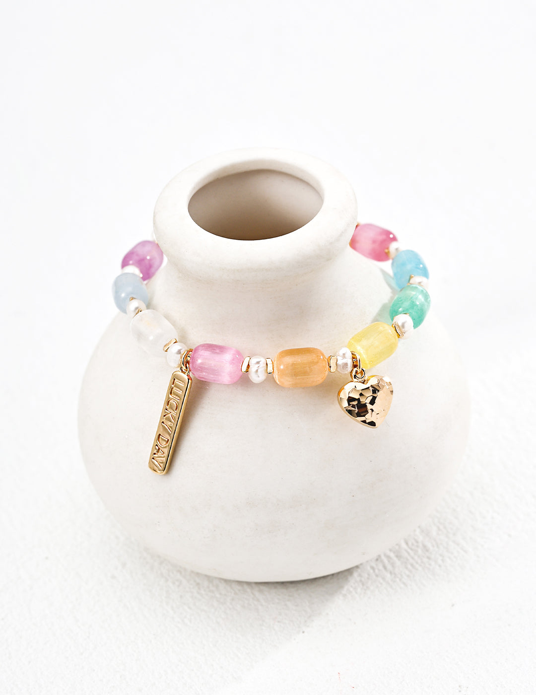 Fresh & Minimalist Sterling Silver Iridescent Barrel Pearl Bracelet