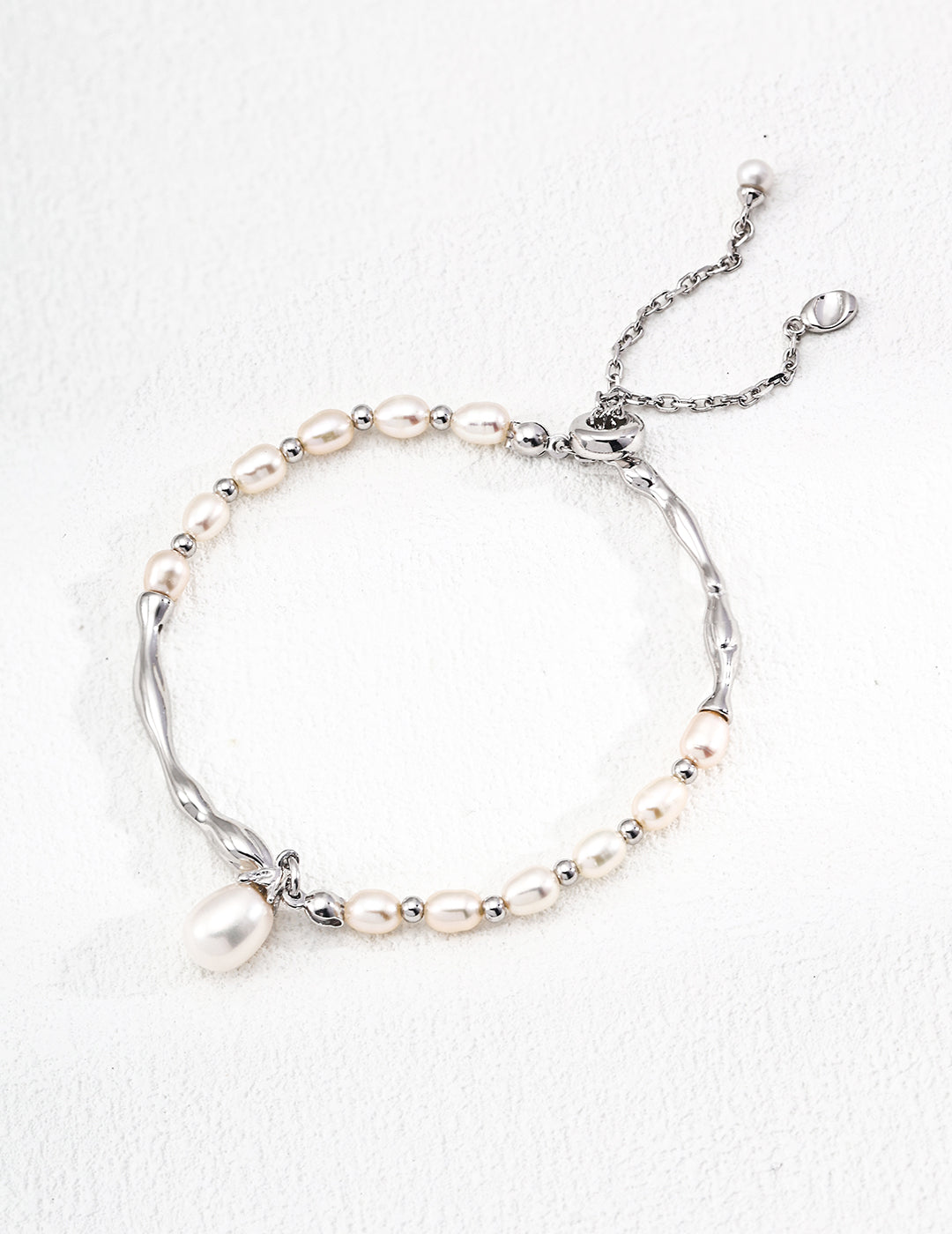 Sterling Silver Natural Pearl Bracelet