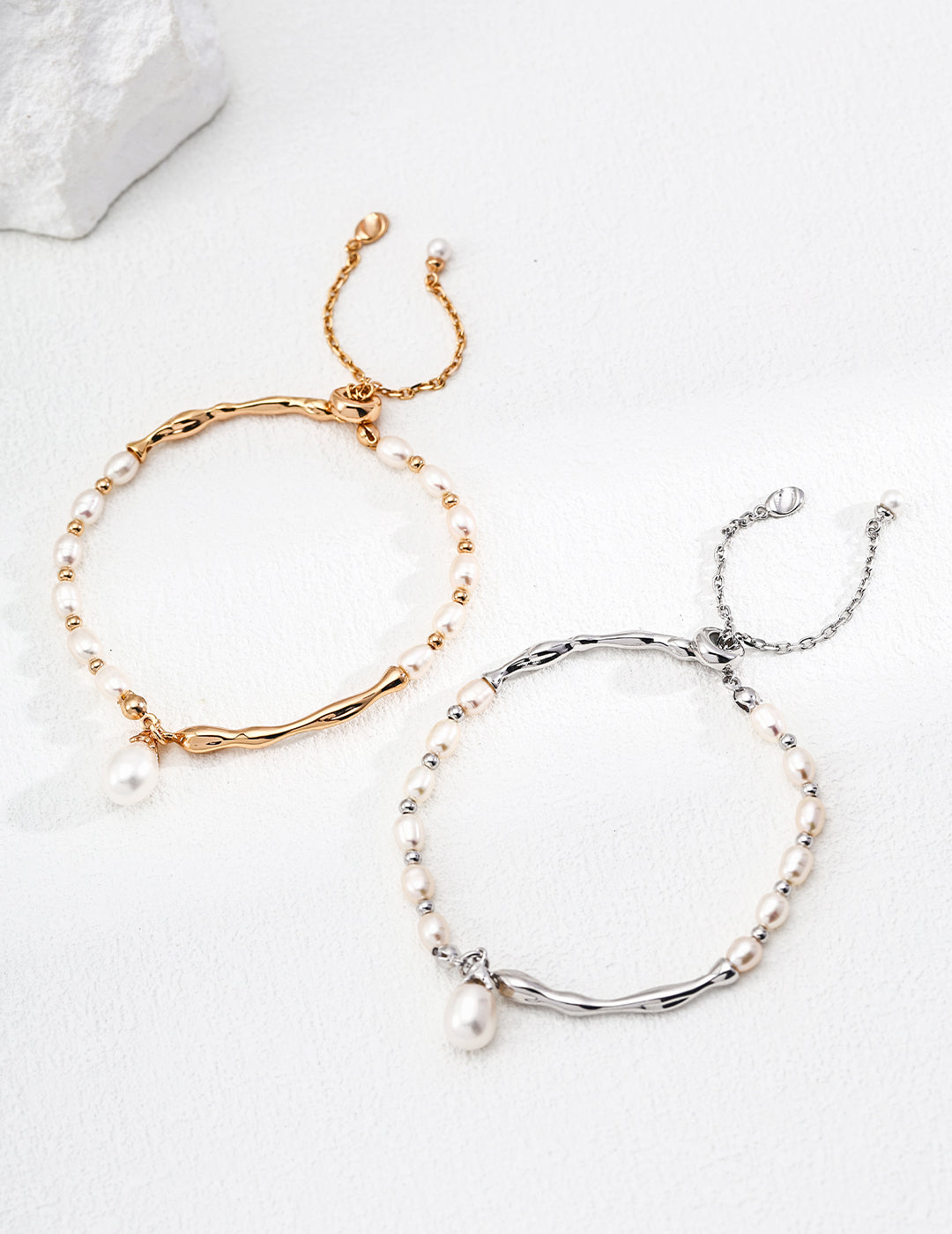 Sterling Silver Natural Pearl Bracelet