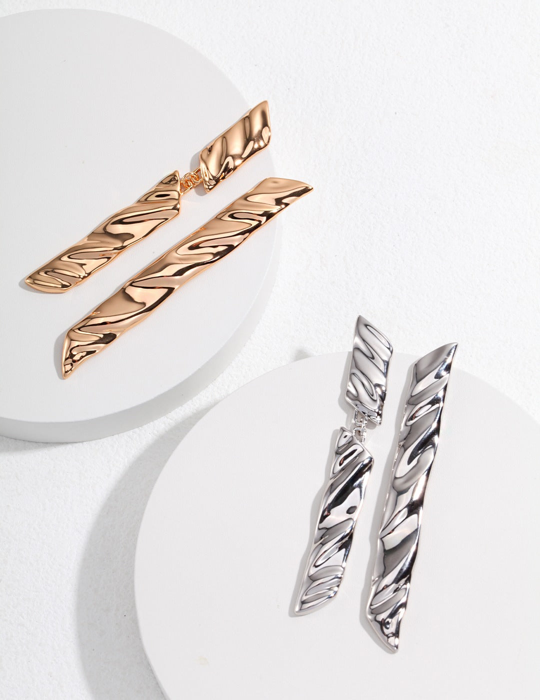 Artisanal Sterling Silver Free-Form Texture Earrings
