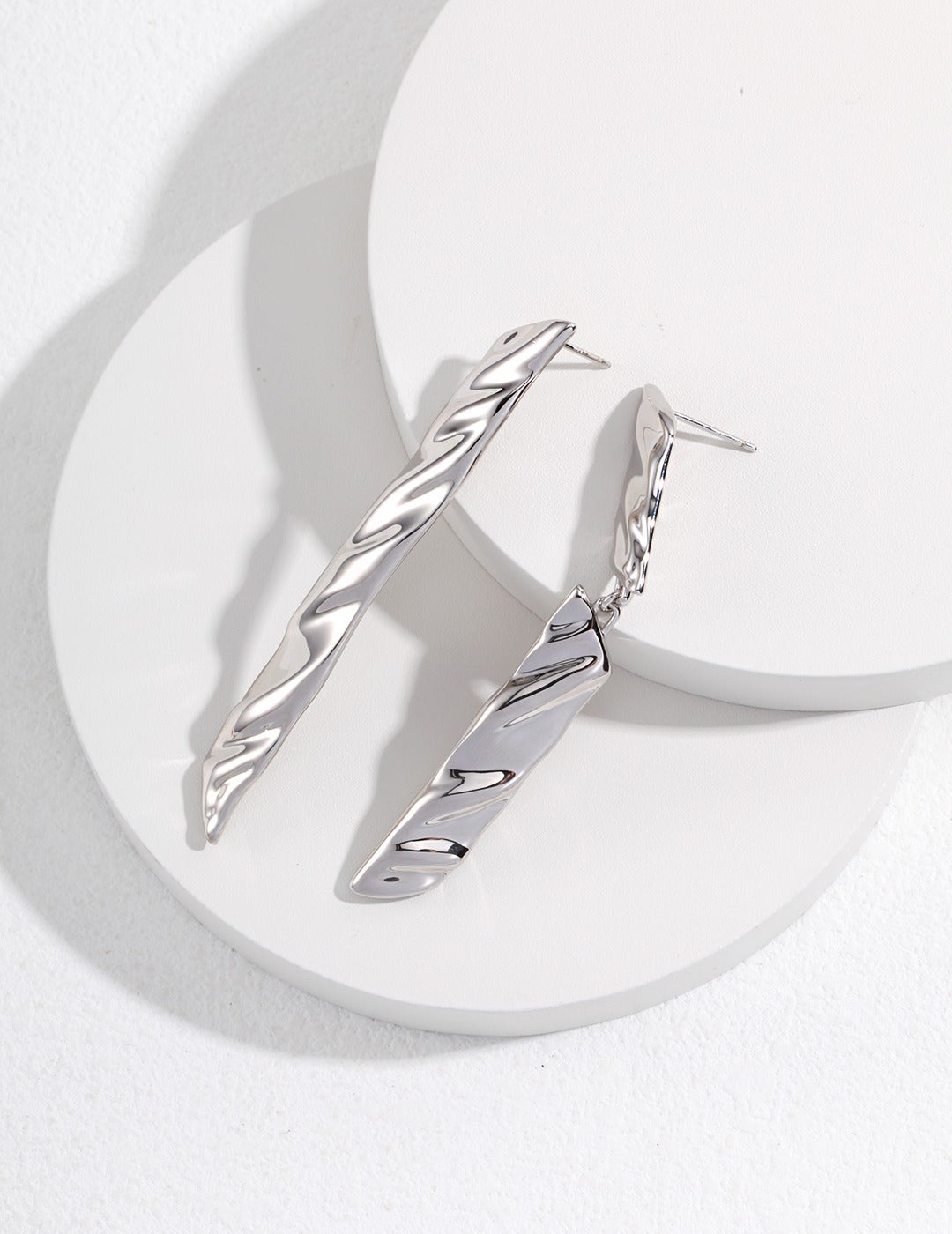 Artisanal Sterling Silver Free-Form Texture Earrings