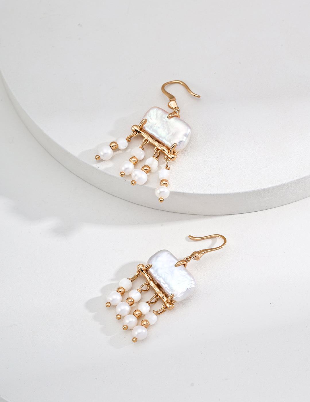 Designer Natural Mother of Pearl S925 Sterling Silver Earrings