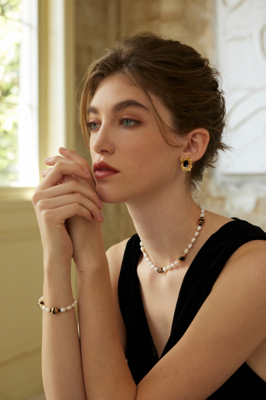 Minimalist Black Onyx .925 Sterling Silver Earrings