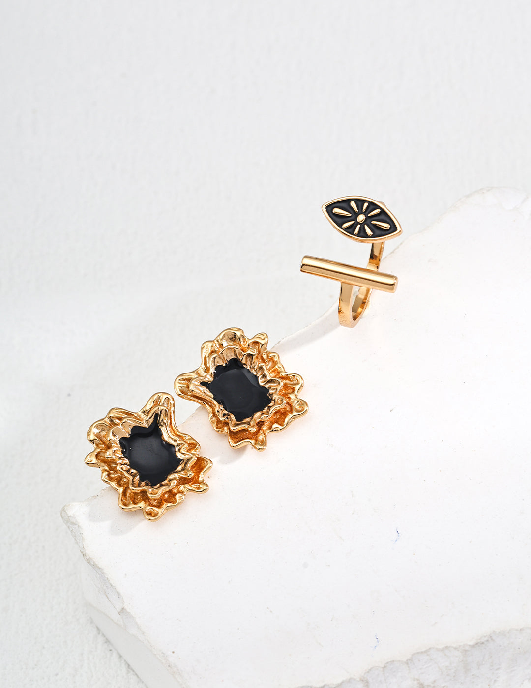 Minimalist Black Onyx .925 Sterling Silver Earrings
