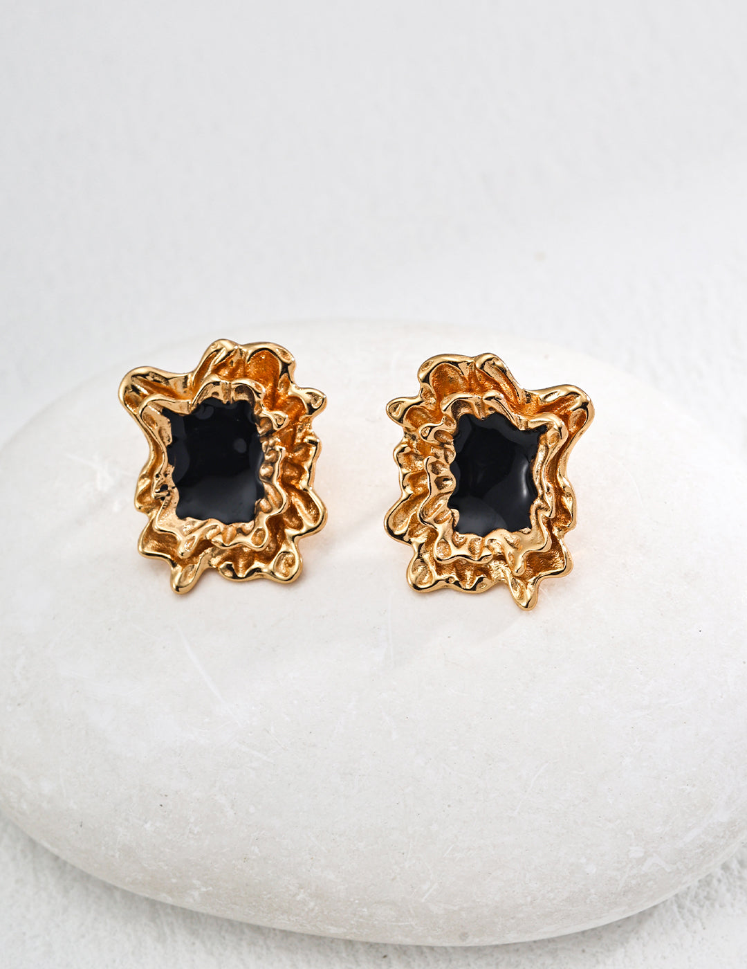 Minimalist Black Onyx .925 Sterling Silver Earrings