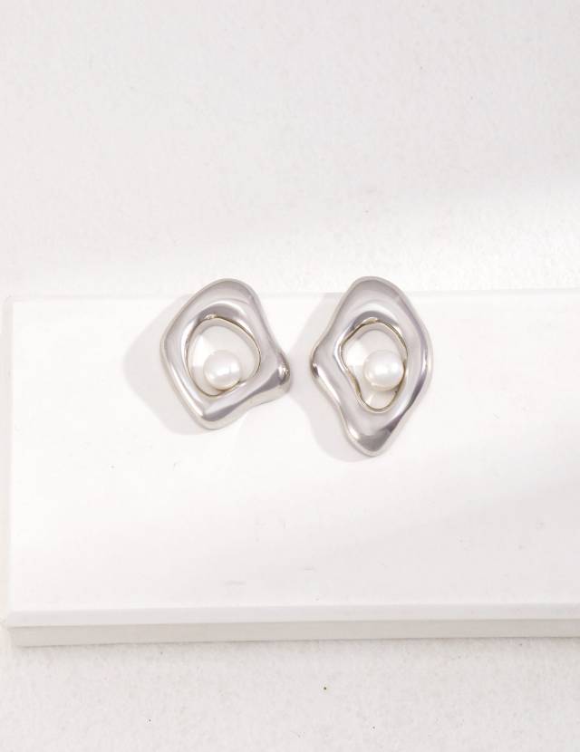 Sterling Silver & Natural Pearl Mismatched Earrings