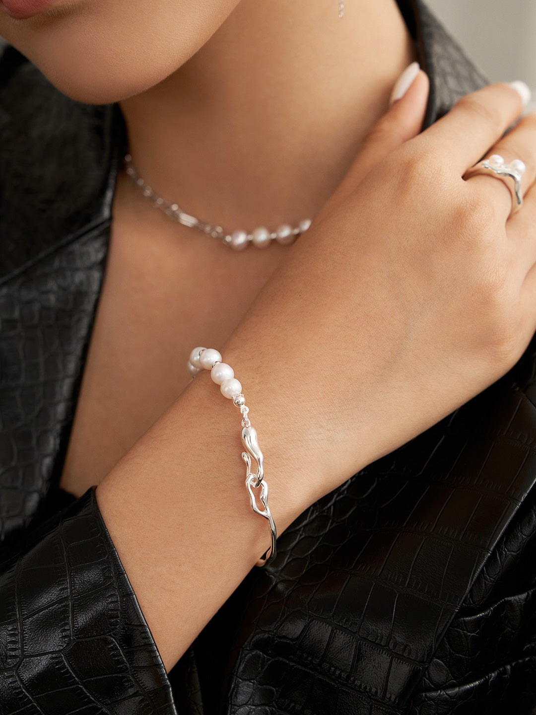 Sterling Silver Pearl Bracelet