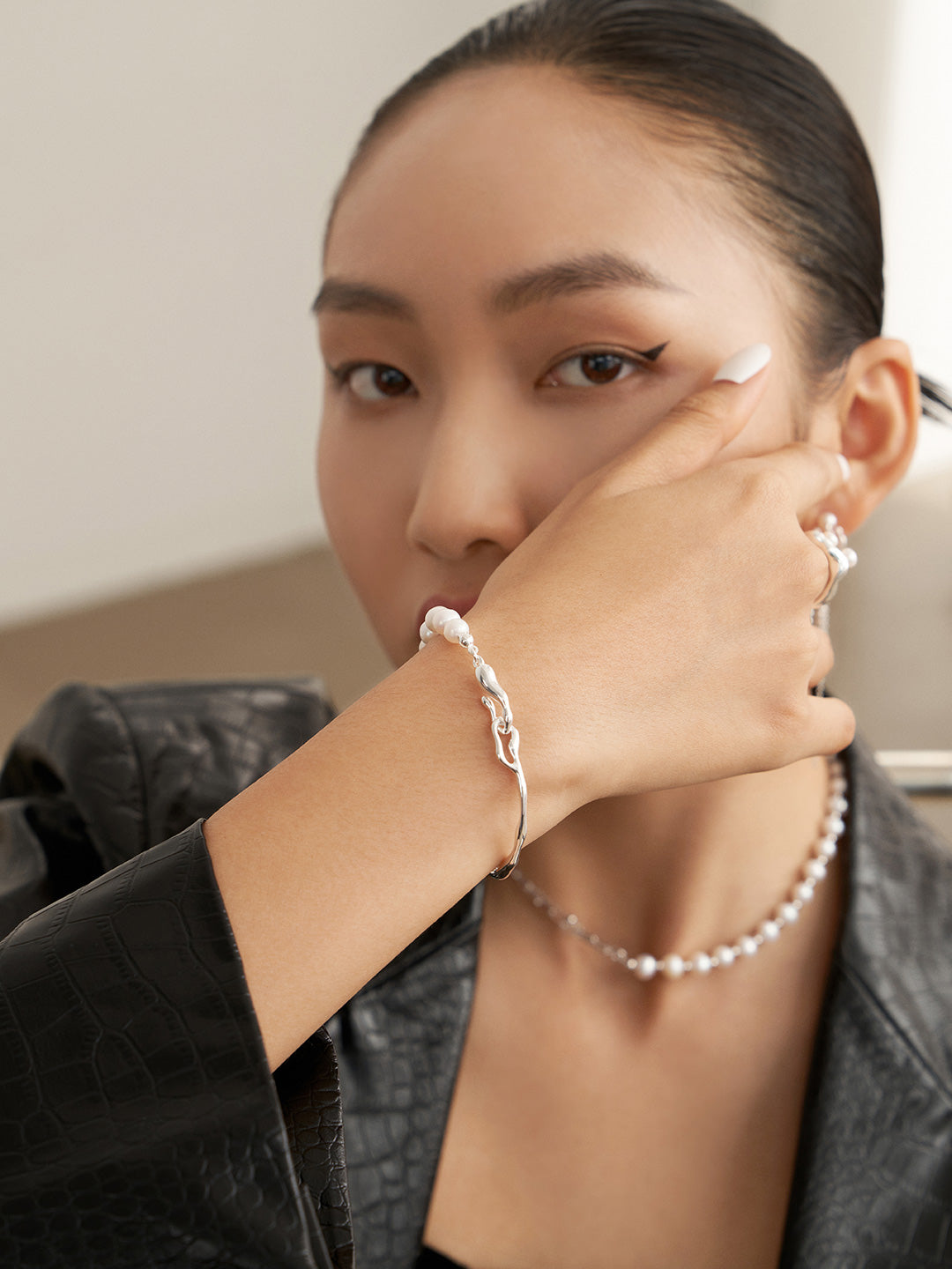 Sterling Silver Pearl Bracelet