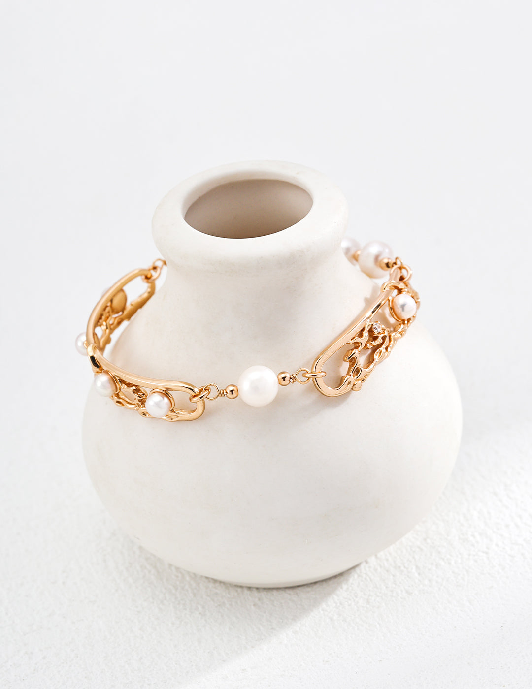 Vintage Sterling Silver Natural Pearl Bracelet