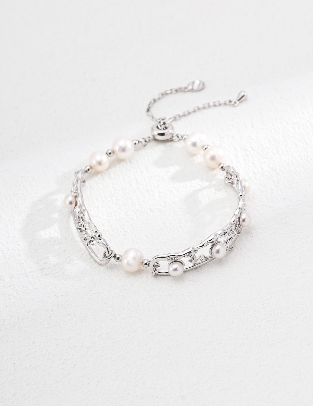 Vintage Sterling Silver Natural Pearl Bracelet