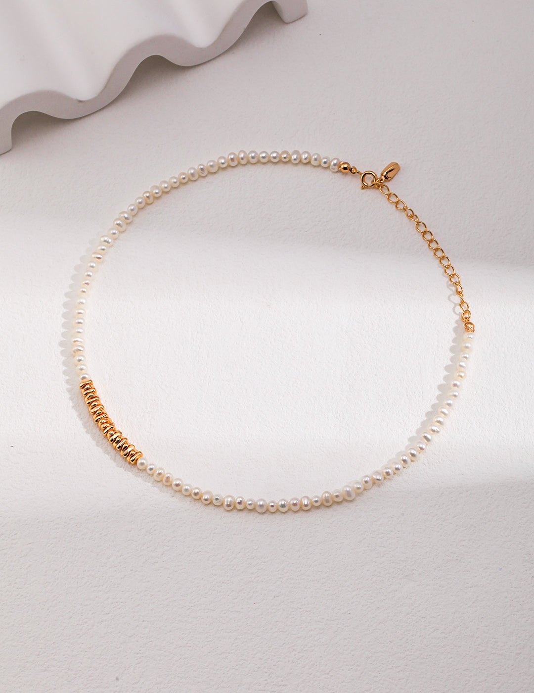 Granulated Sterling Silver Pearl Necklace: Refined Simplicity and Grace