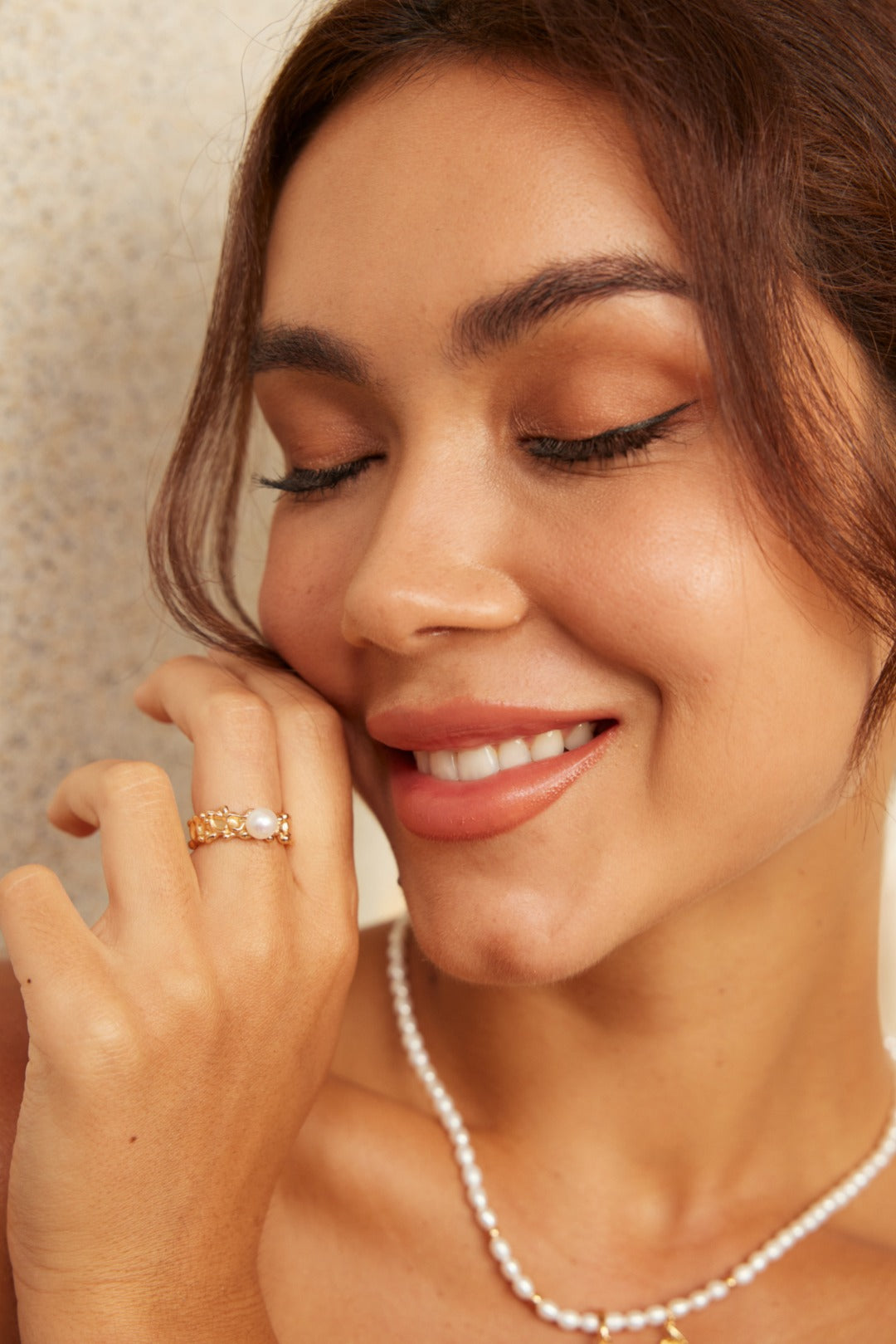 Marine Wave Collection: Solid Sterling Silver & Natural Pearl Ring