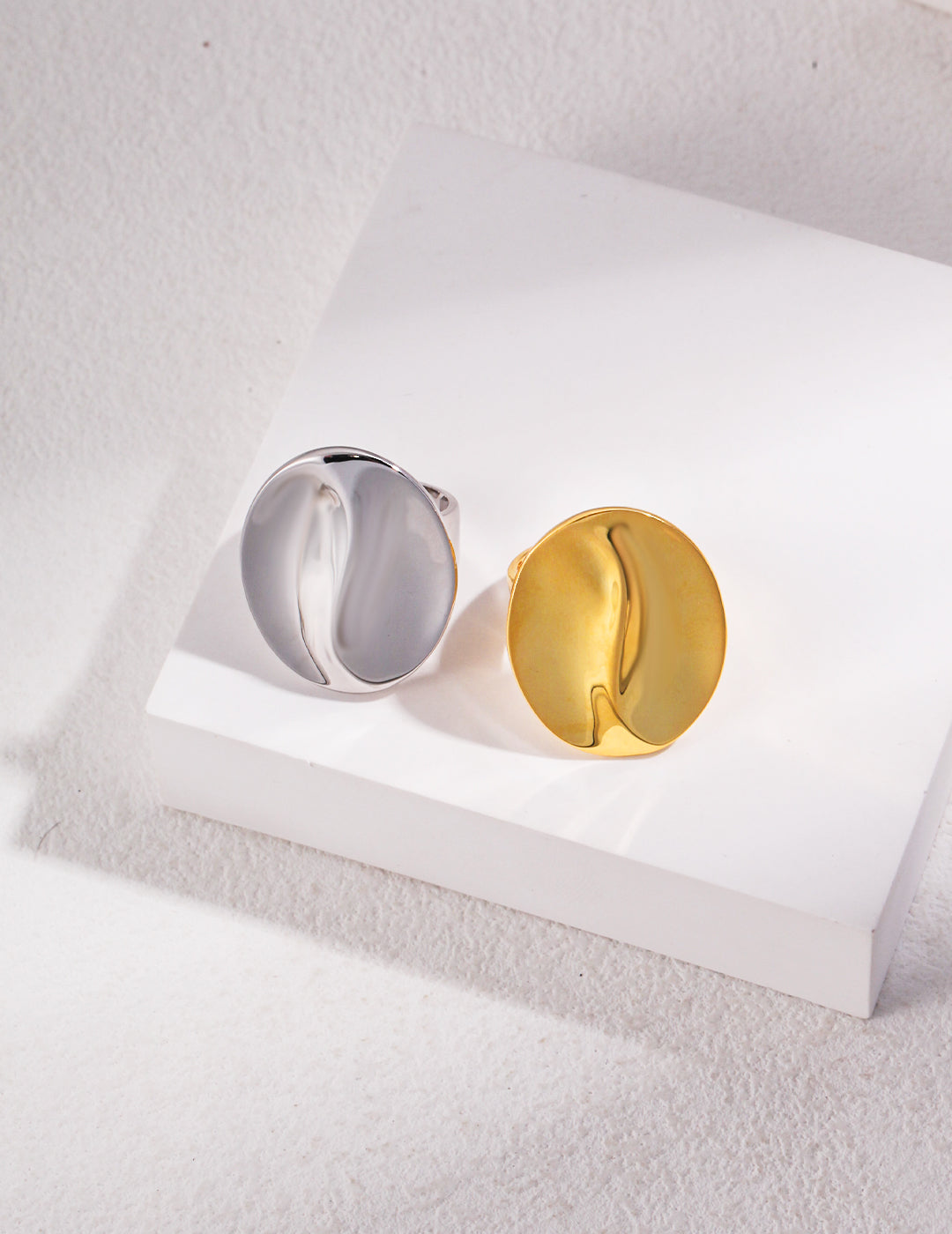 Polished Sterling Silver Ring with Metallic Finish