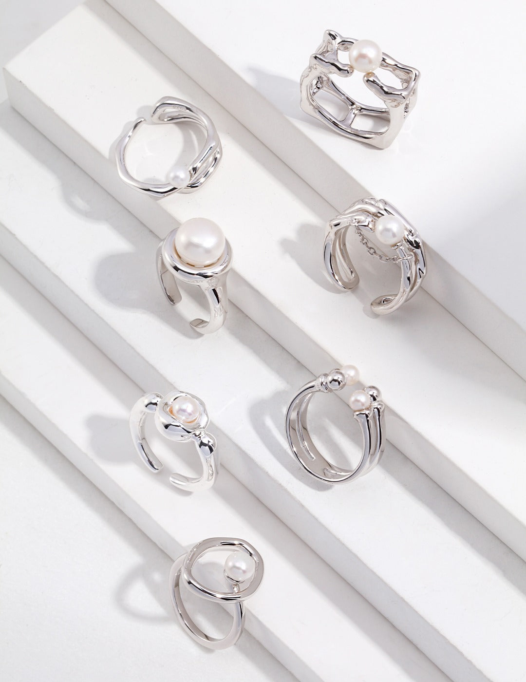 Solid Sterling Silver Natural Pearl Ring
