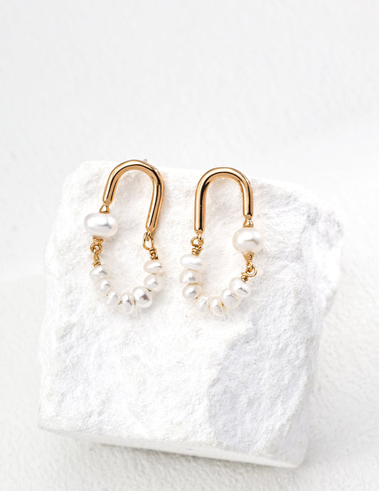 Contemporary Baroque Pearl .925 Sterling Silver Earrings