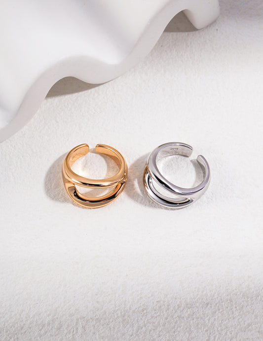 Bare Sterling Silver Adjustable Open Ring
