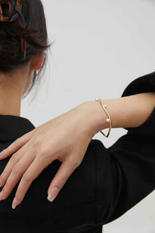 French Sterling Silver Pearl Bracelet