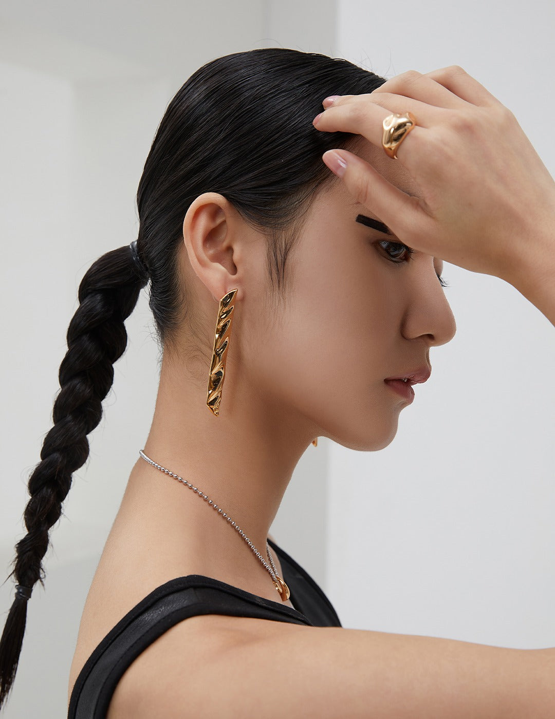 ‌Artisanal Sterling Silver Free-Form Texture Earrings