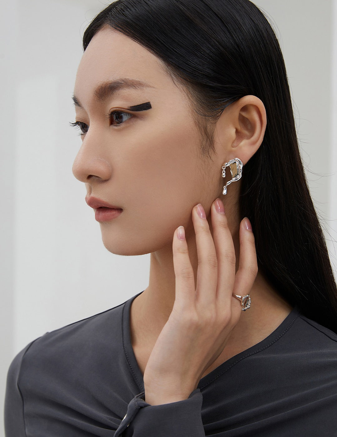 Sterling Silver Free-Form Earrings