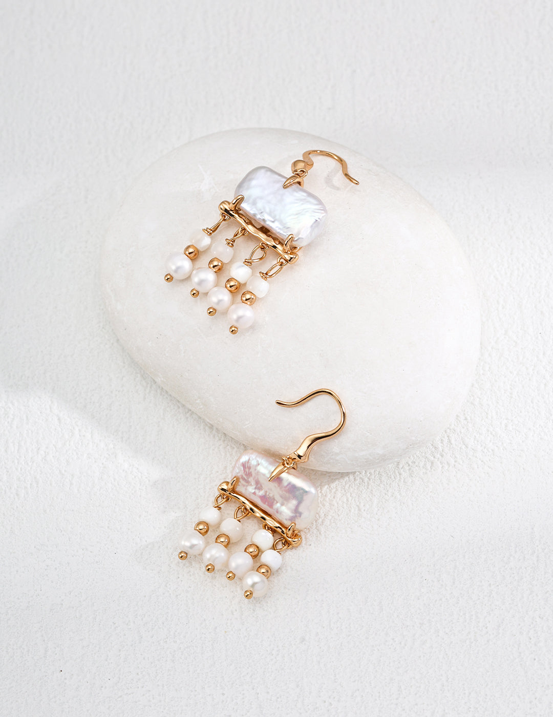 Designer Natural Mother of Pearl S925 Sterling Silver Earrings