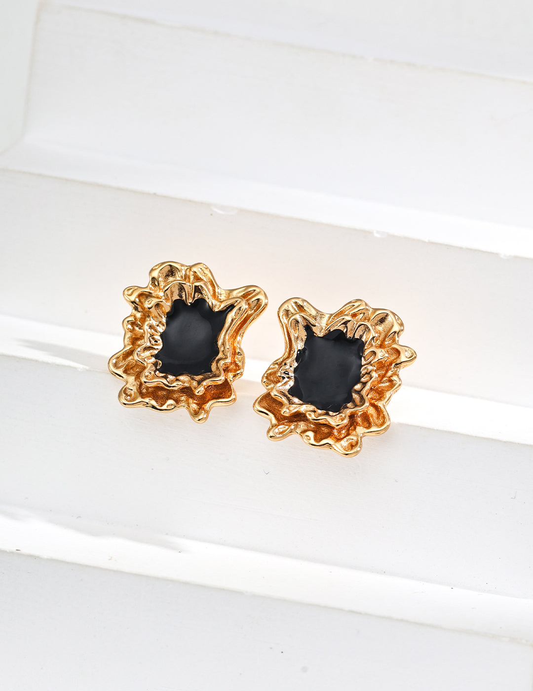 ‌Minimalist Black Onyx .925 Sterling Silver Earrings