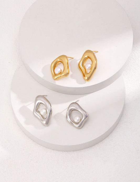 Sterling Silver & Natural Pearl Mismatched Earrings