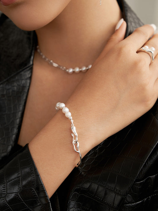 Sterling Silver Pearl Bracelet