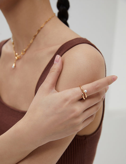 Solid Sterling Silver Pearl Ring