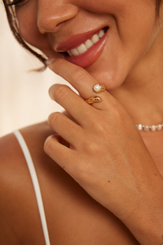 Solid Sterling Silver Natural Pearl Ring